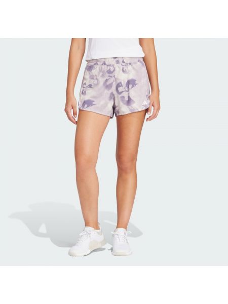 Szorty w kwiatki Adidas fioletowe