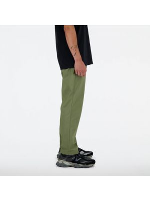 Pantalon droit en coton New Balance vert