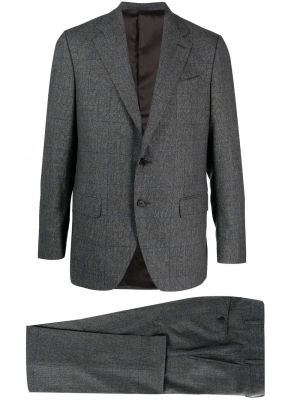 Kostkovaný oblek Caruso šedý