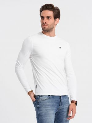 Tričko s dlouhým rukávem Ombre Clothing bílé