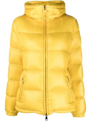 Páperová bunda s kapucňou Moncler žltá