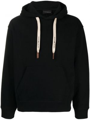 Hoodie med fickor Emporio Armani svart