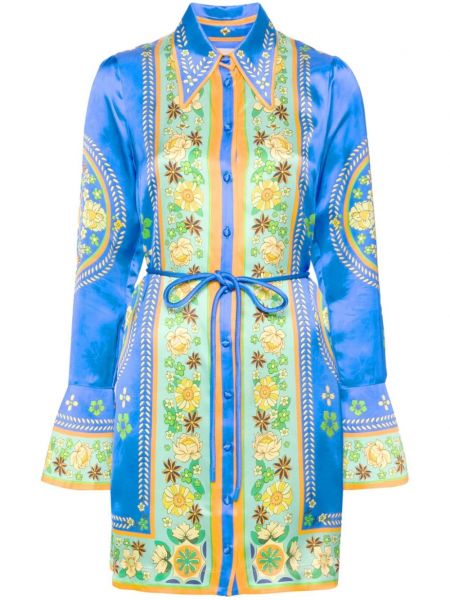 Saténové mini šaty Alemais modrá