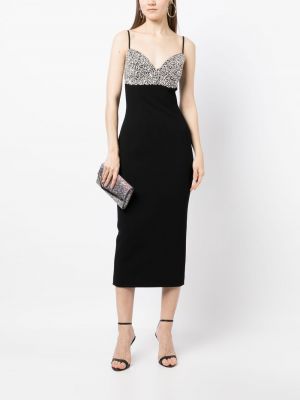 Křišťálové přiléhavé večerní šaty Rachel Gilbert černé