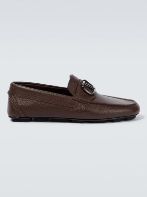 Nahast loafer-kingad Valentino Garavani valge
