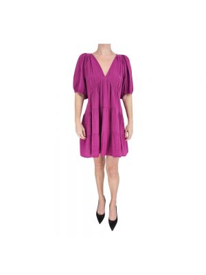 Mini vestido de algodón Xirena violeta