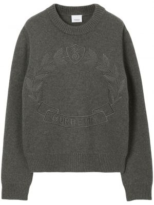 Вълнен пуловер Burberry сиво