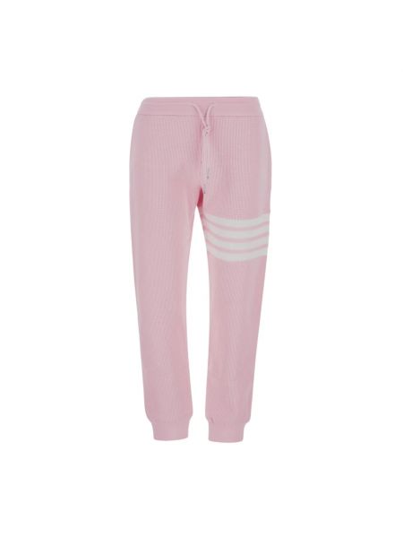 Spodnie sportowe bawełniane Thom Browne różowe