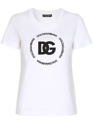 Raštuotas marškinėliai Dolce & Gabbana balta