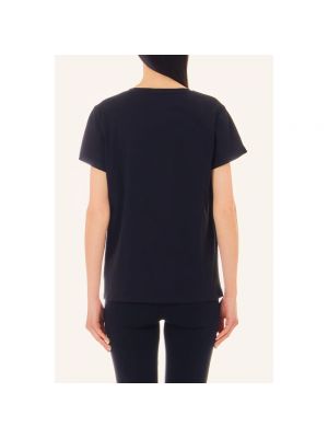 Camiseta de algodón con escote v Liu Jo negro