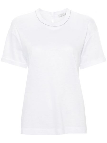Ľanové tričko Peserico biela