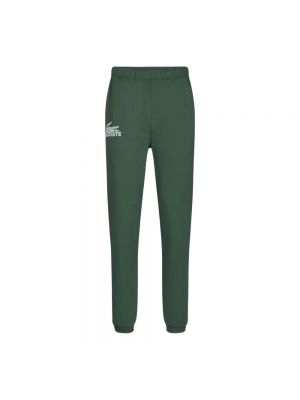 Zielone spodnie sportowe bawełniane Lacoste