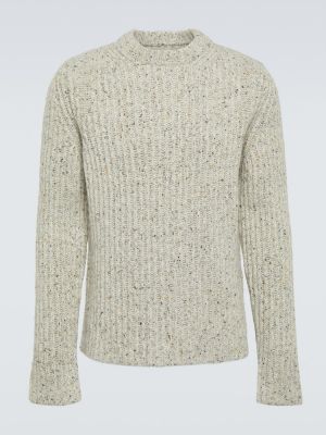 Hedvábný svetr z alpaky Jil Sander béžový
