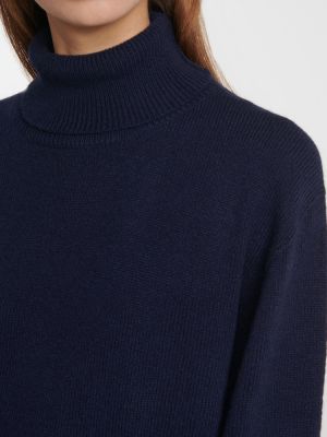 Kašmira vilnas džemperis ar augstu apkakli The Row zils
