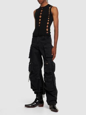 Volnena srajca s kačjim vzorcem Dion Lee črna