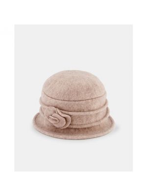 Sombrero de lana de flores Seeberger beige