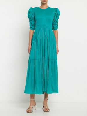 Bombažna svilena dolga obleka Isabel Marant