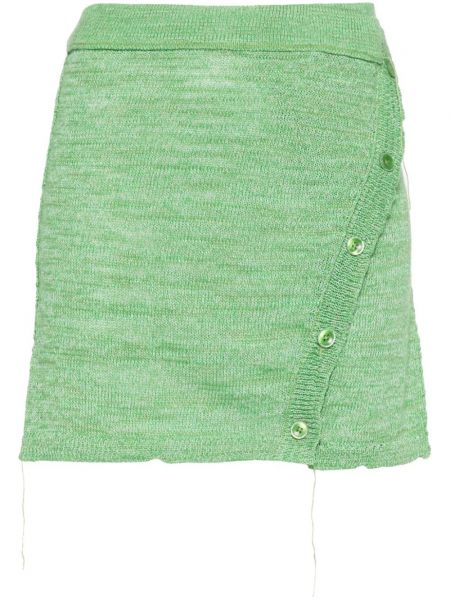 Pletené mini sukně Acne Studios zelené