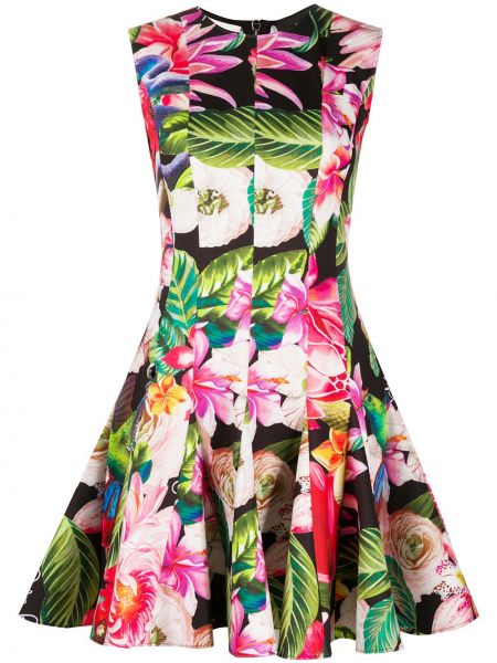 Mini vestido de flores con estampado Philipp Plein negro