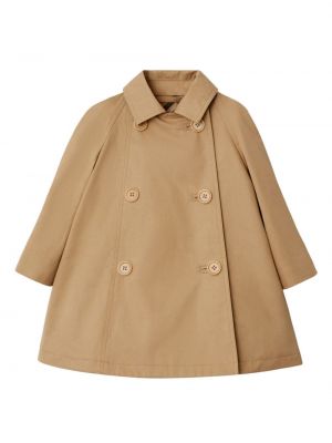 Puuvilla duffletakki tytöille Burberry Kids ruskea