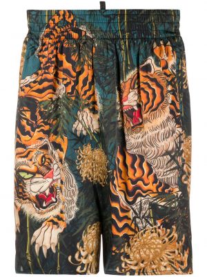 Calcetines con estampado con rayas de tigre Dsquared2 negro