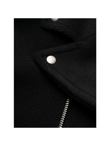Abrigo de lana con cremallera Saint Laurent negro