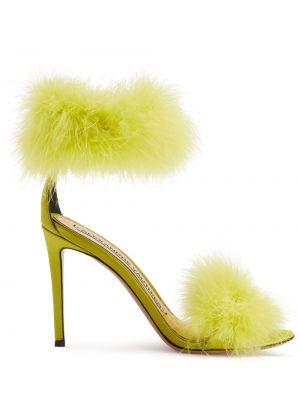 Sandály z peří Alexandre Vauthier zelené