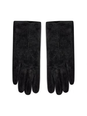 Semišové rukavice Semi Line čierna