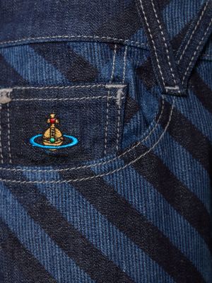 Kostkované zvonové džíny s potiskem Vivienne Westwood