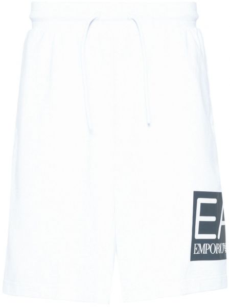 Shorts de sport à imprimé Ea7 Emporio Armani blanc