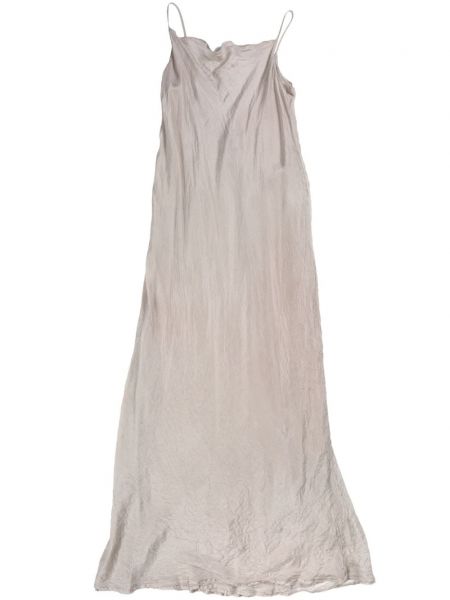 Svilena haljina na naramenice Marc Le Bihan siva