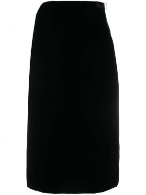 Falda de tubo ajustada de cintura alta Saint Laurent negro