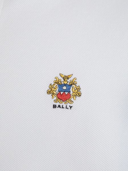 Medvilninis siuvinėtas polo marškinėliai Bally balta