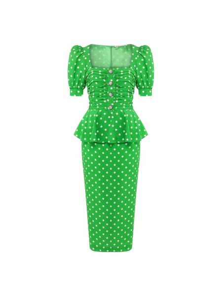 Шелковое платье Alessandra Rich, зеленое