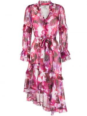 Midi haljina s cvjetnim printom s printom Marchesa Rosa