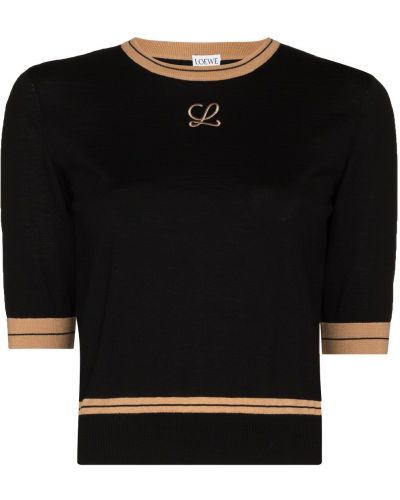 Jersey con bordado de tela jersey Loewe negro