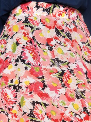 Kvetinová hodvábna midi sukňa Stella Mccartney ružová