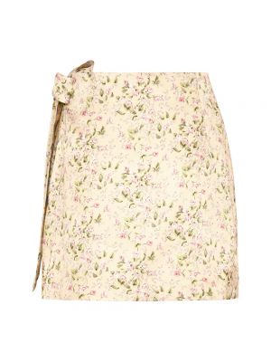 Mini falda con plumas de plumas Mvp Wardrobe beige