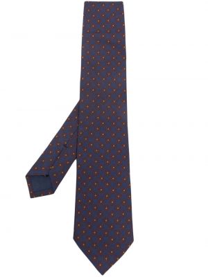 Virágos selyem nyakkendő nyomtatás Polo Ralph Lauren kék