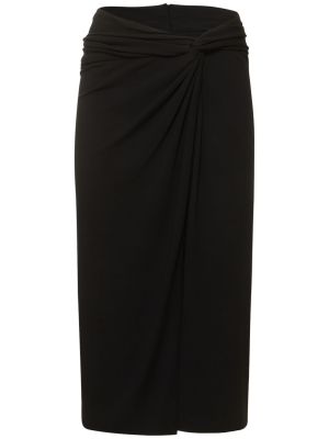 Drapiruotas džersis midi sijonas iš viskozės Michael Kors Collection juoda