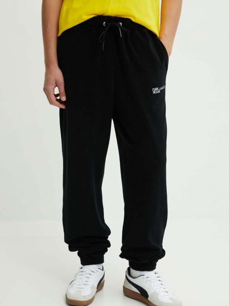 Spodnie sportowe bawełniane Karl Lagerfeld Jeans czarne