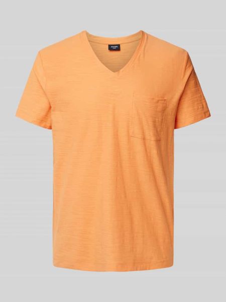 Koszulka z dekoltem w serek Joop! Jeans pomarańczowa