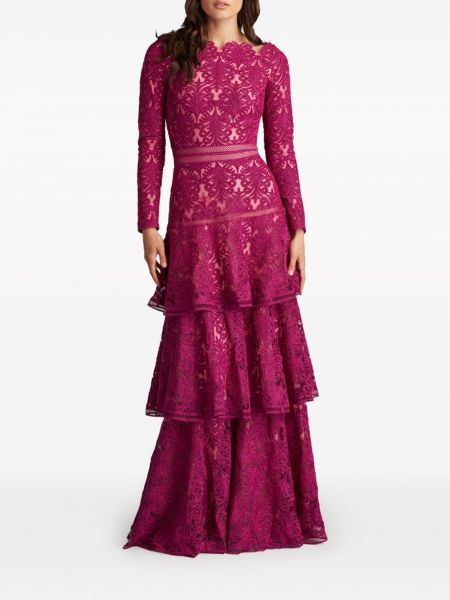 Robe de soirée à volants Tadashi Shoji rose