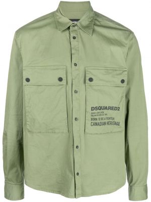 Βαμβακερό πουκάμισο Dsquared2 πράσινο