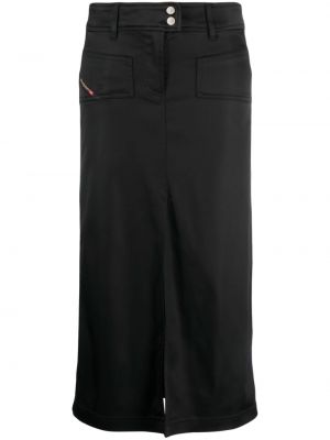 Midi sukňa s nízkym pásom Diesel čierna