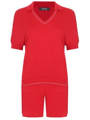 Шелковый костюм из вискозы Free Age красный