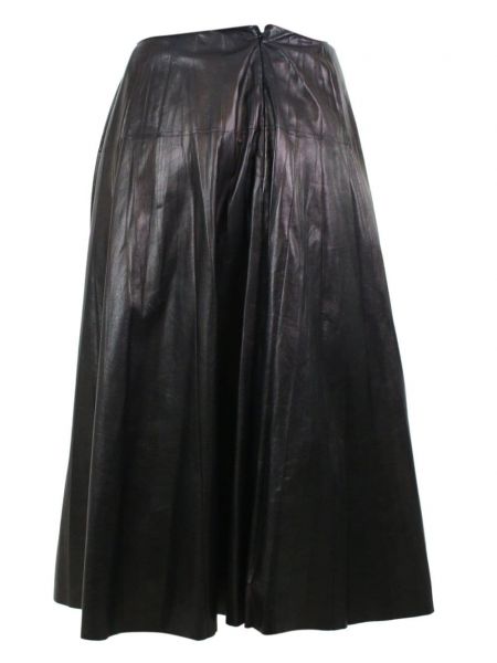 Kožená sukně Gucci Pre-owned černé