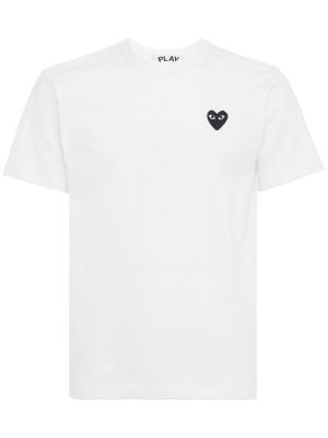 Camiseta de algodón Comme Des Garçons Play blanco