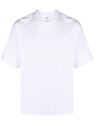 Bavlnené menčestrové tričko s okrúhlym výstrihom Levi's biela