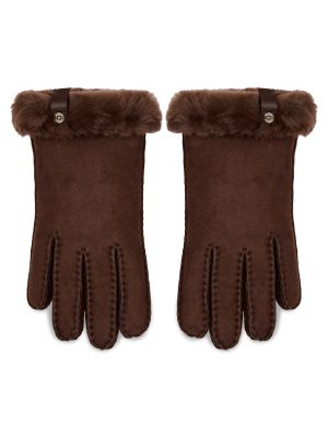 Шкіряні рукавички Ugg коричневі